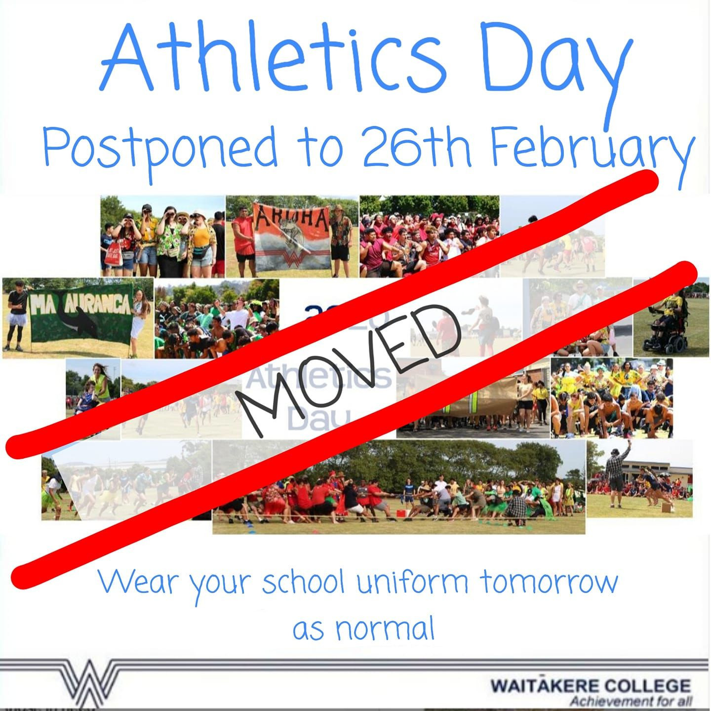 Athletics Moved To 26th February