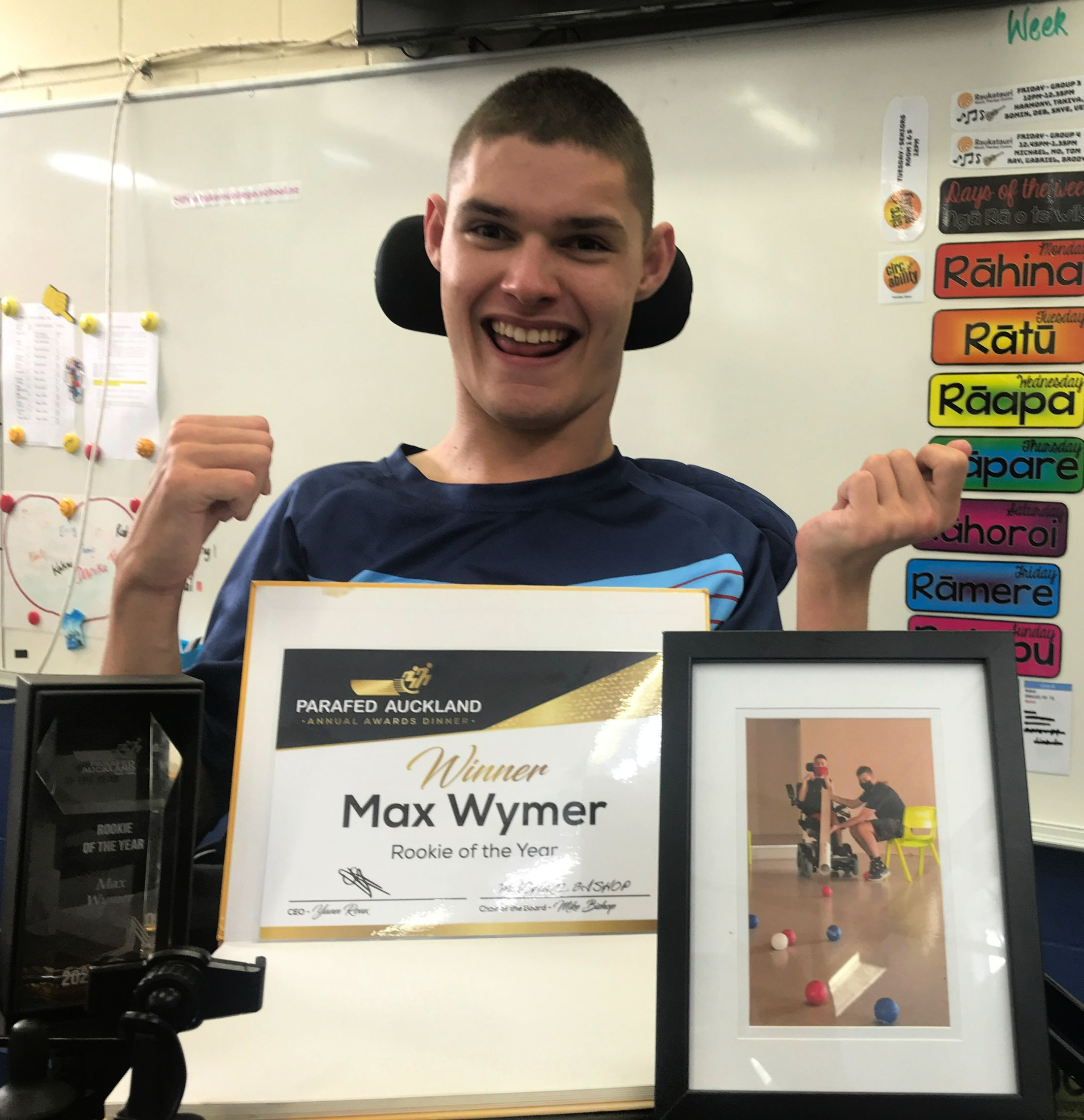 Max Wymer Parafed Auckland Rookie of the Year 2021