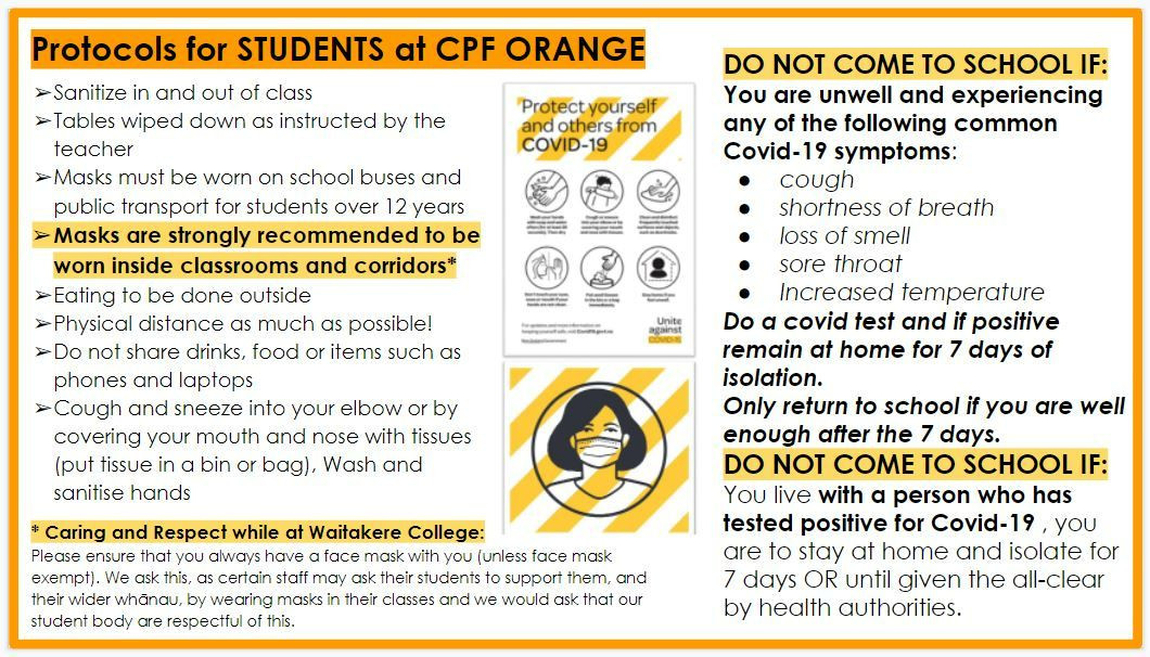 Protocols For Students At Cpf Orange