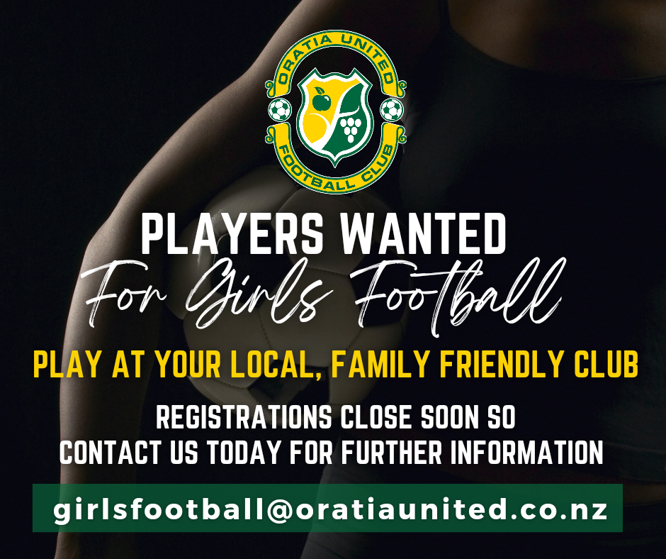 Join the girls u15 football team at Oratia United