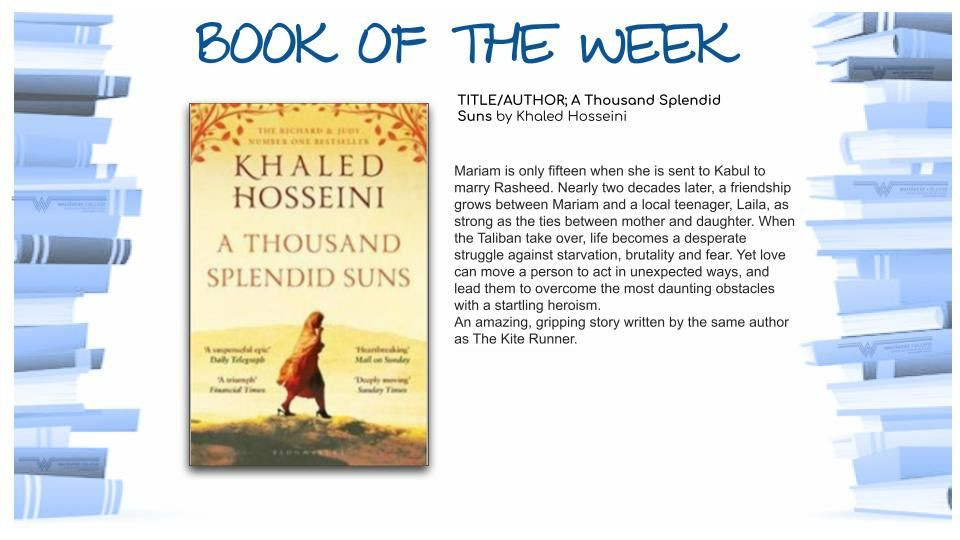 Book Of The Week - Splendid Suns by Khaled Hosseini