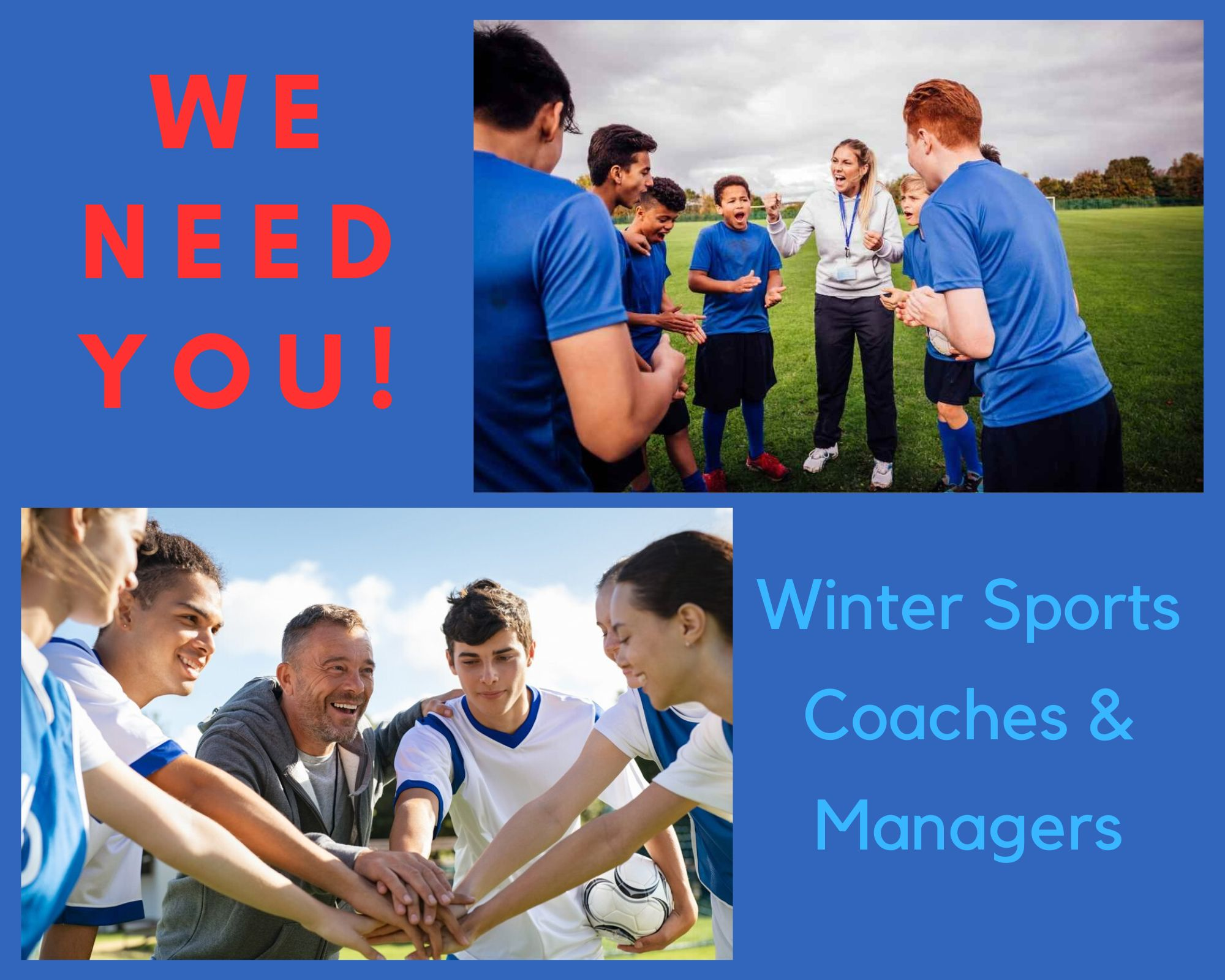 Winter Sports Coaches/Managers Needed