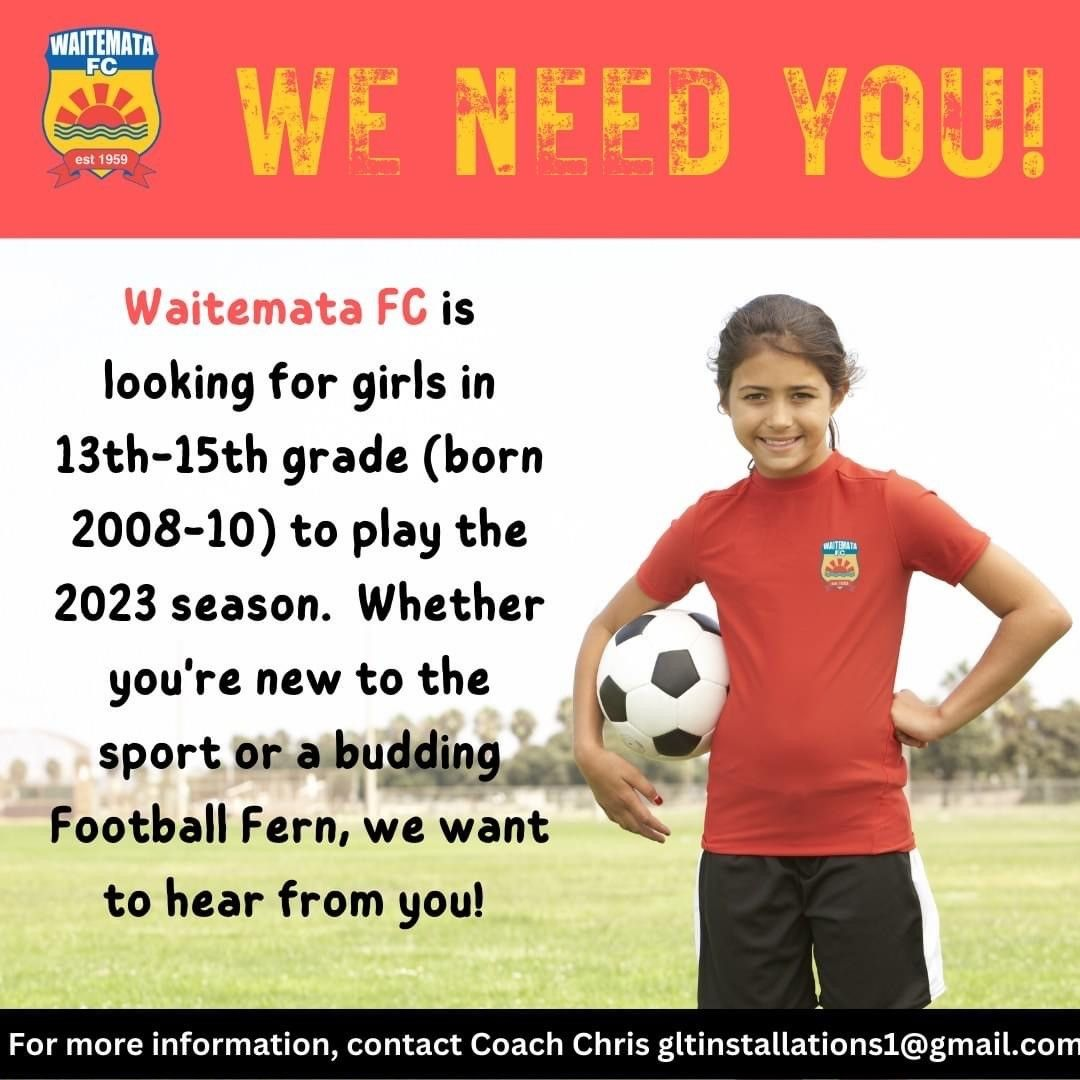 Waitemata Football Club Is Calling For Girls To Join Their Team