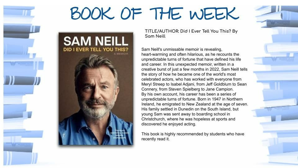 Book of the Week - Did I Ever Tell You This? By Sam Neill
