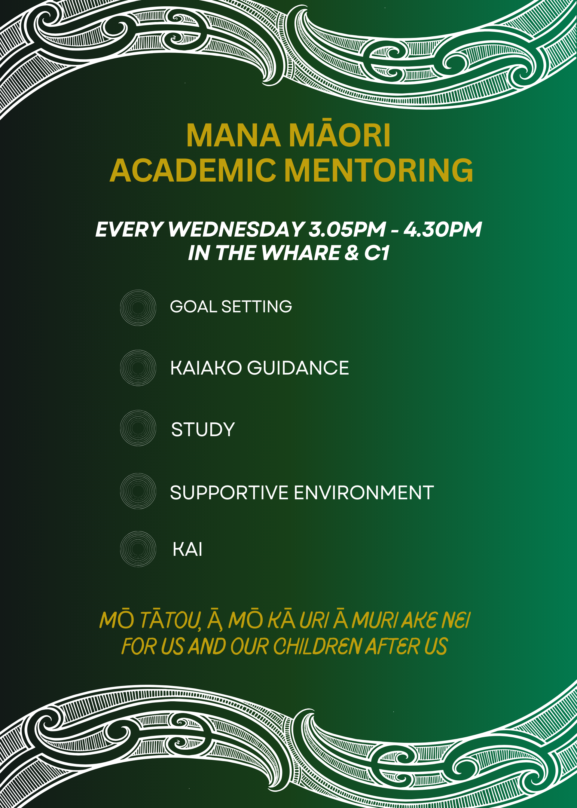 New Wednesday Workshop - Mana Māori Academic Mentoring