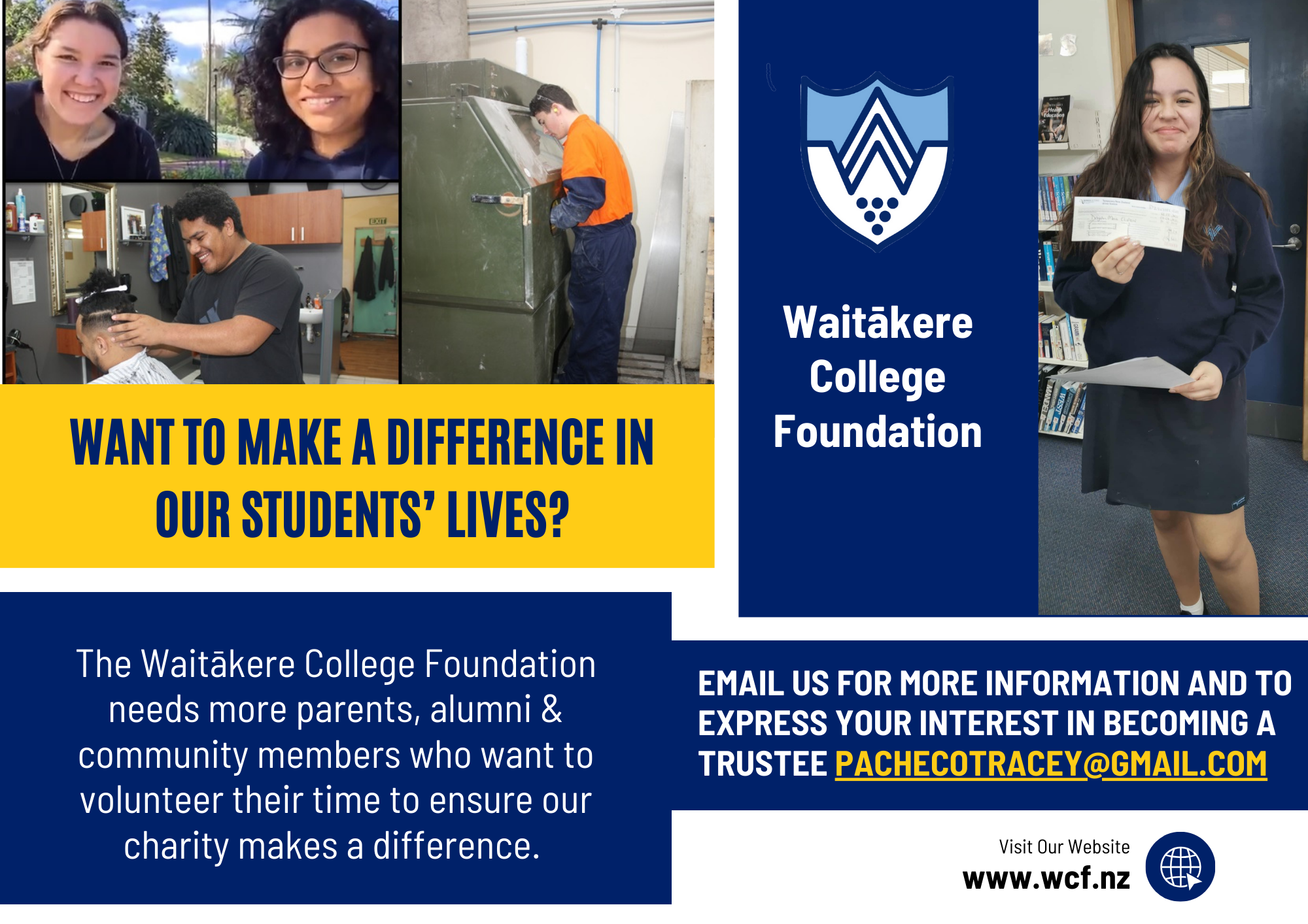 Want to Make a Difference in our Students' Lives?