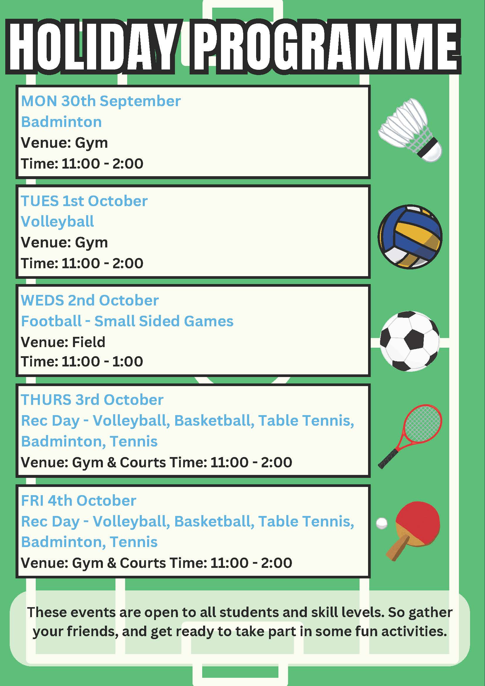 Sports Holiday Programme at School