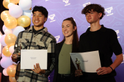 Junior Sports Person Runners Up Jono And Lewis With Erin Walsh