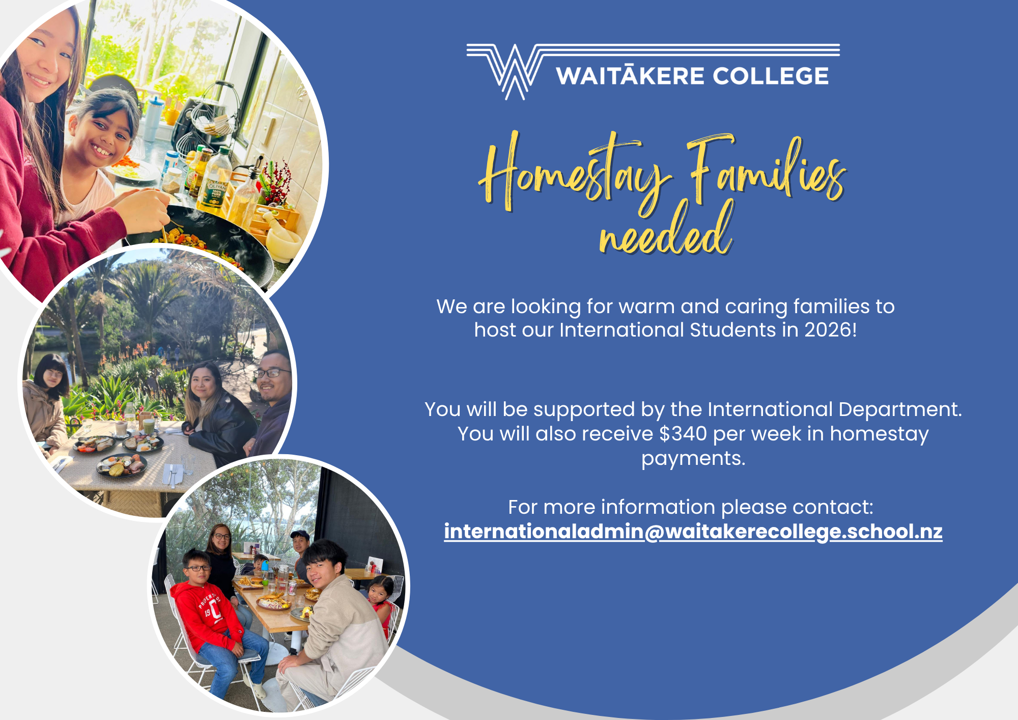 Homestay Families Needed for 2026