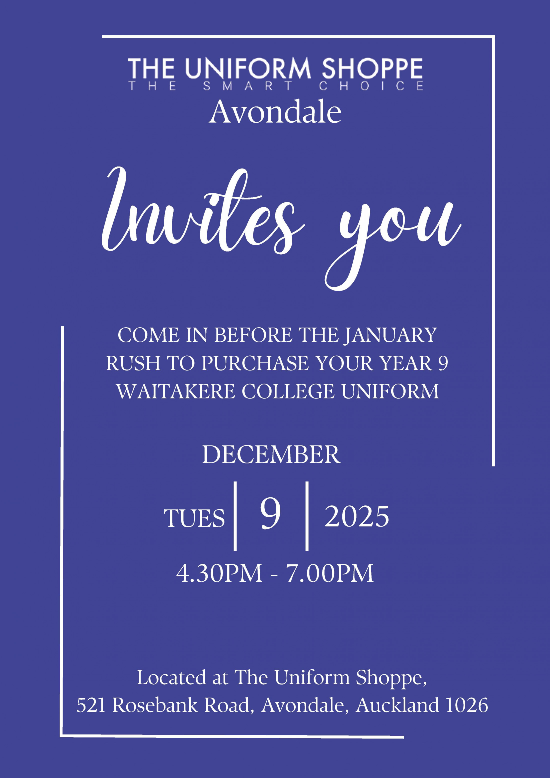 The Uniform Shoppe Open Night