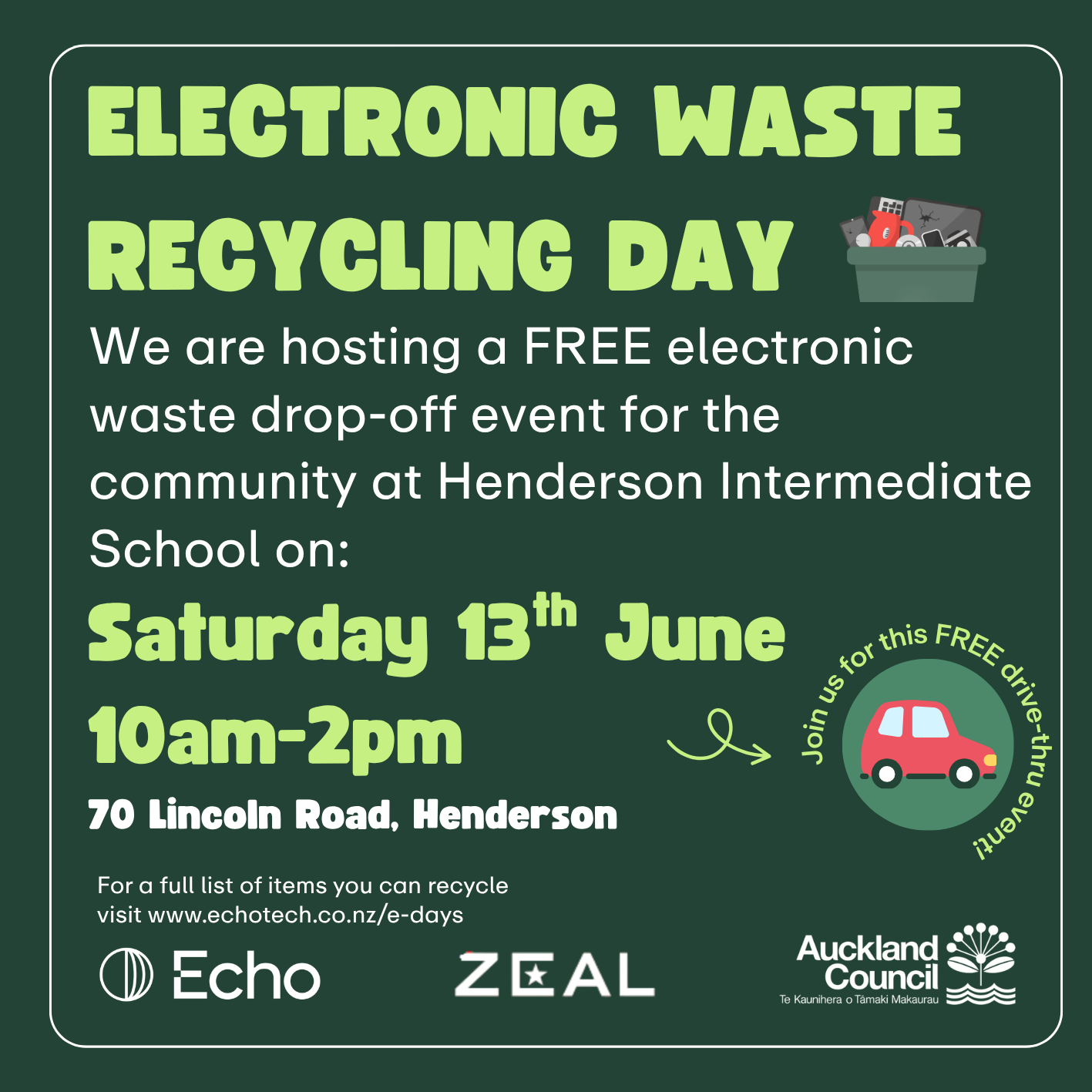 Free E-Waste Drop Off at Henderson Intermediate